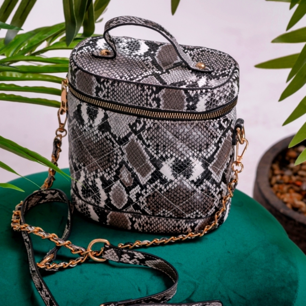 Snakeskin Patterned Women's Bag